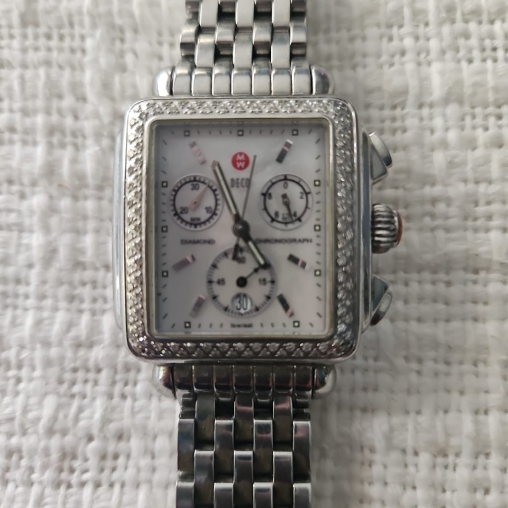 Michele Deco Diamond Chronograph Watch 609$
